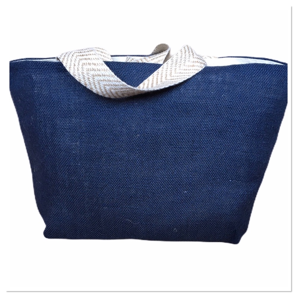 The Nantucket Mid-Sized Tote Navy & Green - Picture 4 of 4